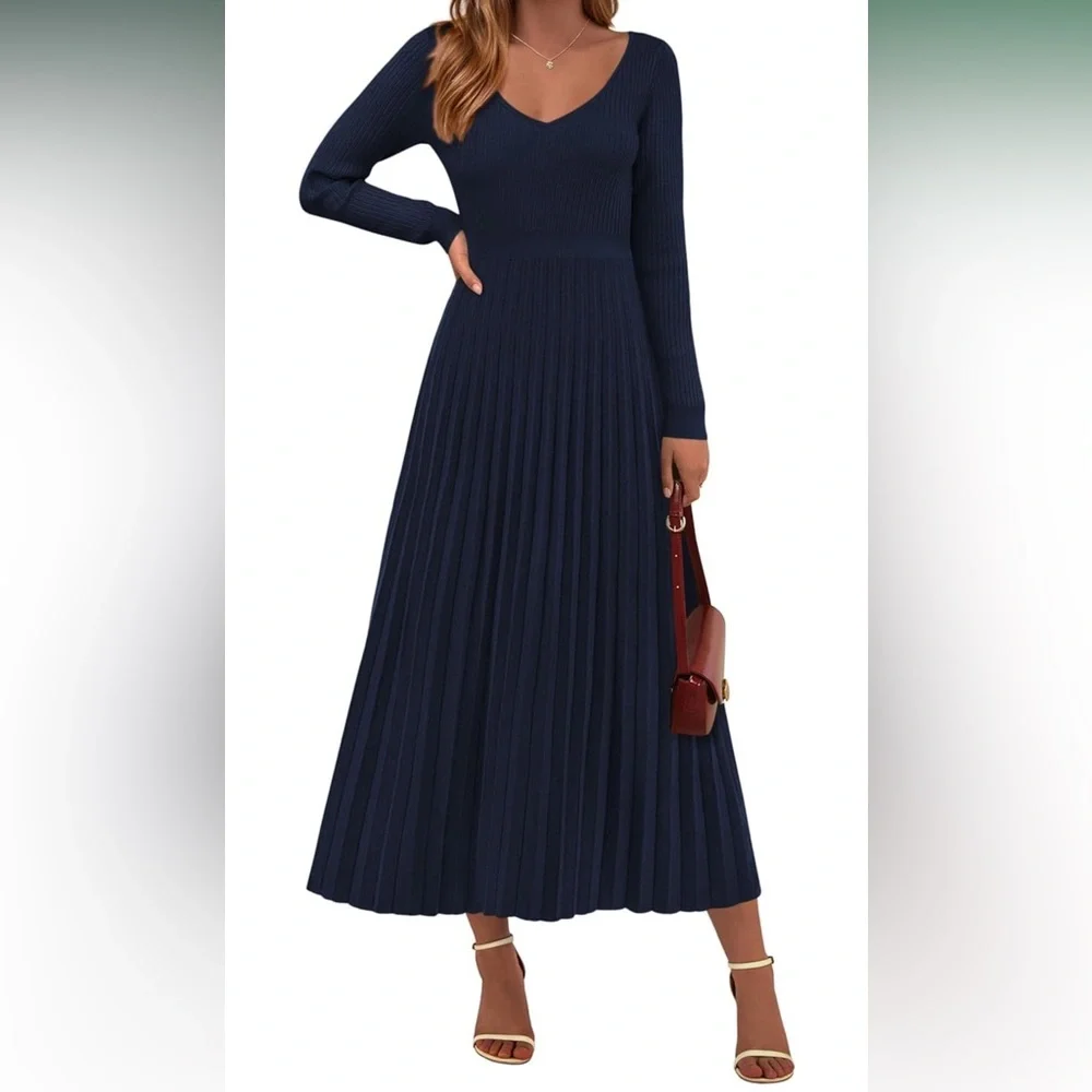 PRETTYGARDEN Pleated Sweater Dress, NWT - Picture 8 of 8